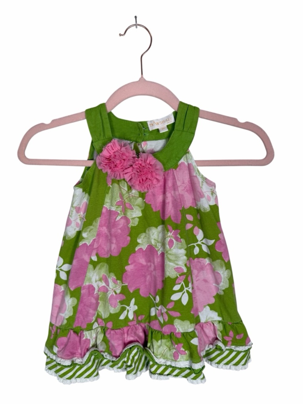 Trish Scully Floral Shabby Chic Ruffle Hem Spring Party Boutique Size 3Toddler